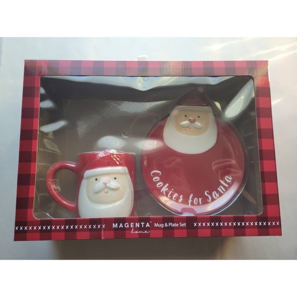 SANTA Mug and Plate for Cookies‎ | 2 piece Set | NWT - Picture 1 of 12